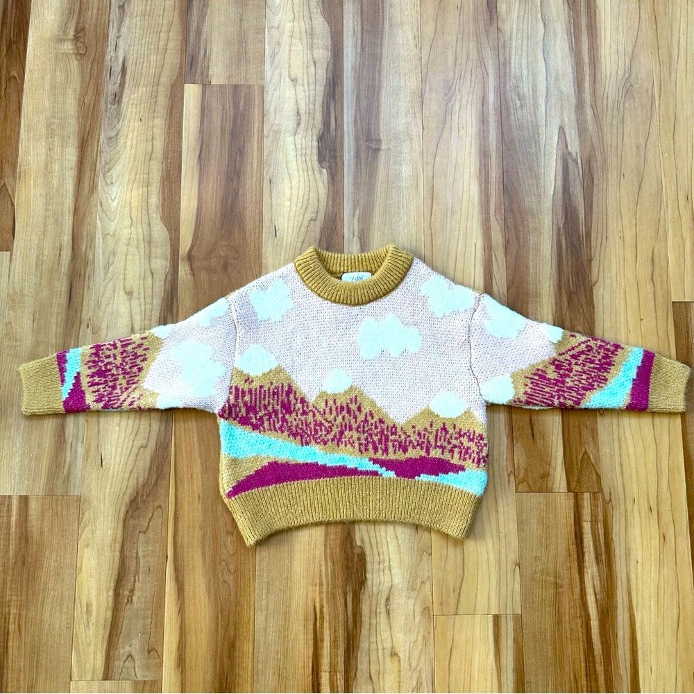 Zara Girls Snow Mountain Sweater Size 6-7